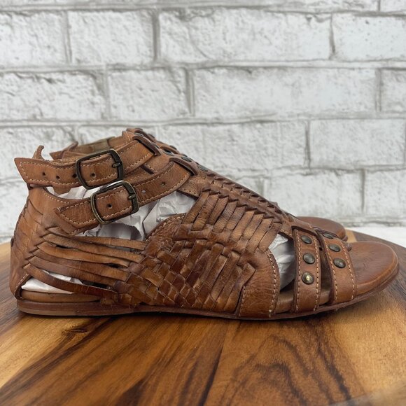 Bed Stu Claire III Gladiator BOHO Womens 8.5 Huarache Brown Leather Sandals - Picture 6 of 15